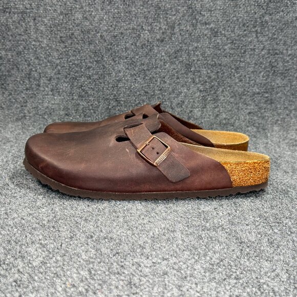 Birkenstock Boston Clogs Men\'s Size 13 Habana Brown Oiled Leather Slip On Sandal main image 6